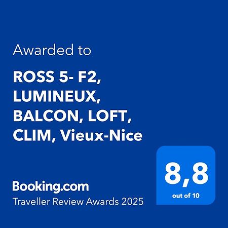 Ross 5- F2, Lumineux, Balcon, Loft, Clim, Vieux-นีซ ภายนอก รูปภาพ